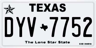 TX license plate DYV7752