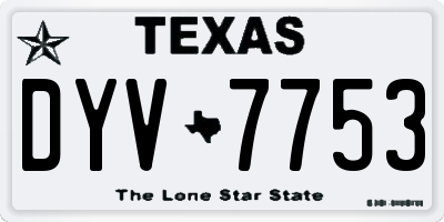TX license plate DYV7753