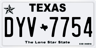 TX license plate DYV7754