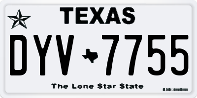 TX license plate DYV7755
