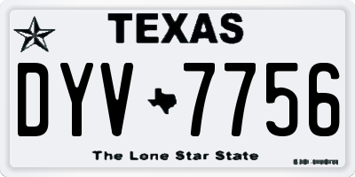 TX license plate DYV7756