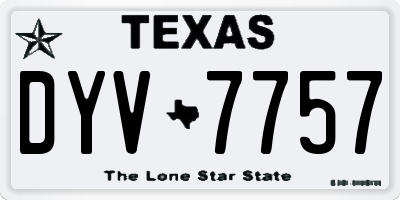 TX license plate DYV7757