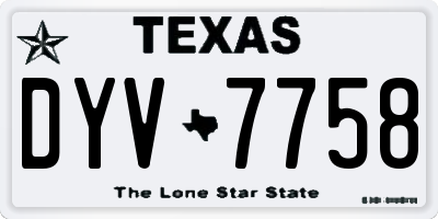 TX license plate DYV7758