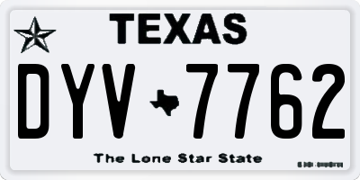 TX license plate DYV7762