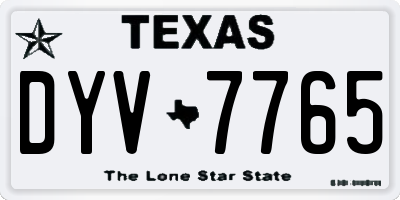 TX license plate DYV7765