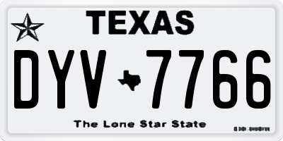 TX license plate DYV7766