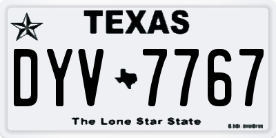 TX license plate DYV7767