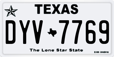 TX license plate DYV7769
