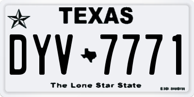 TX license plate DYV7771