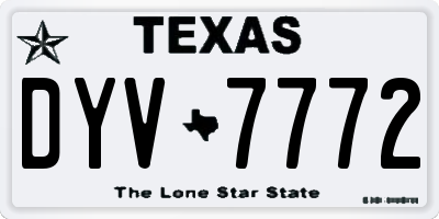 TX license plate DYV7772