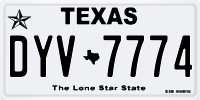 TX license plate DYV7774
