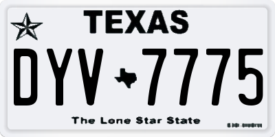 TX license plate DYV7775