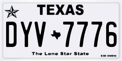 TX license plate DYV7776