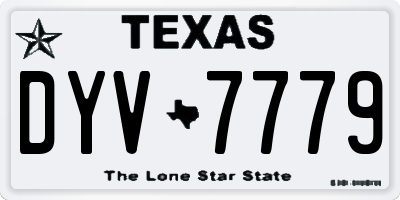 TX license plate DYV7779