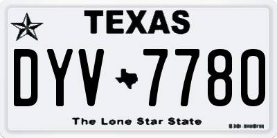TX license plate DYV7780