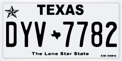 TX license plate DYV7782