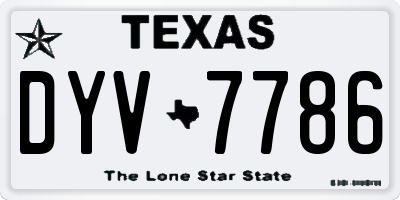 TX license plate DYV7786