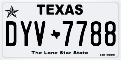 TX license plate DYV7788