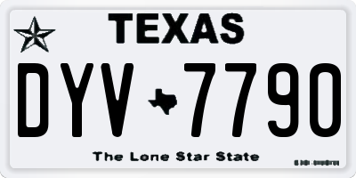TX license plate DYV7790