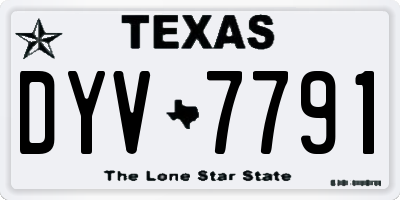 TX license plate DYV7791