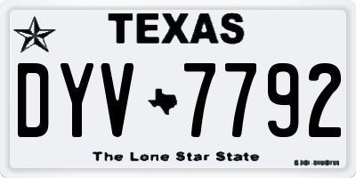 TX license plate DYV7792