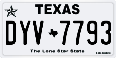 TX license plate DYV7793