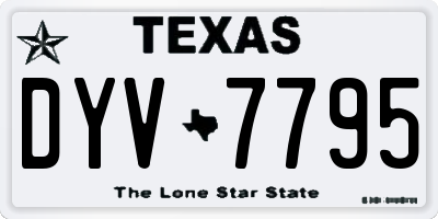 TX license plate DYV7795