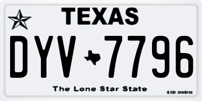 TX license plate DYV7796