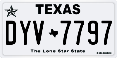 TX license plate DYV7797