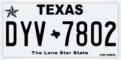 TX license plate DYV7802