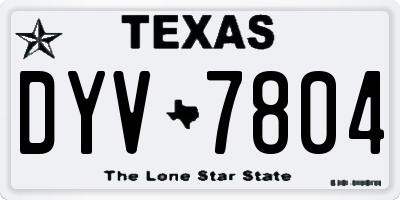 TX license plate DYV7804