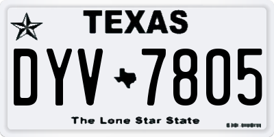 TX license plate DYV7805