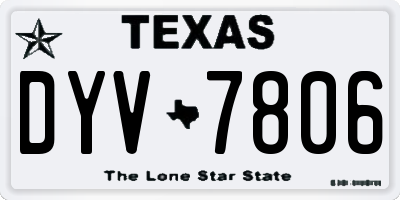 TX license plate DYV7806