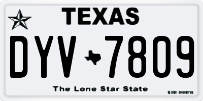 TX license plate DYV7809