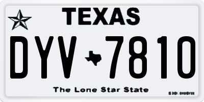 TX license plate DYV7810
