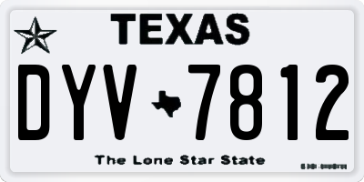 TX license plate DYV7812
