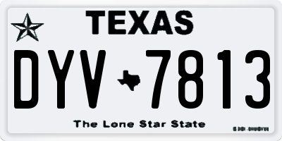 TX license plate DYV7813