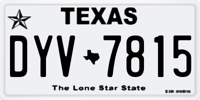 TX license plate DYV7815