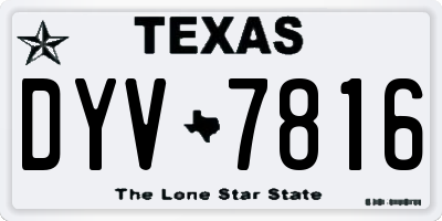 TX license plate DYV7816