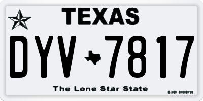 TX license plate DYV7817