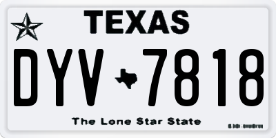 TX license plate DYV7818