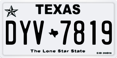TX license plate DYV7819
