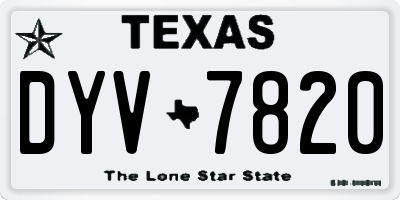 TX license plate DYV7820