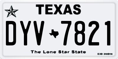 TX license plate DYV7821