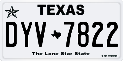 TX license plate DYV7822