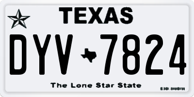 TX license plate DYV7824