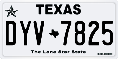 TX license plate DYV7825