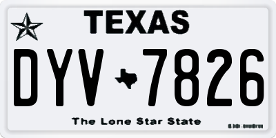 TX license plate DYV7826