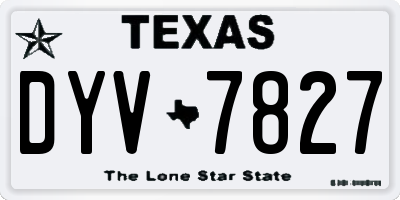 TX license plate DYV7827