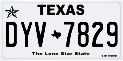 TX license plate DYV7829